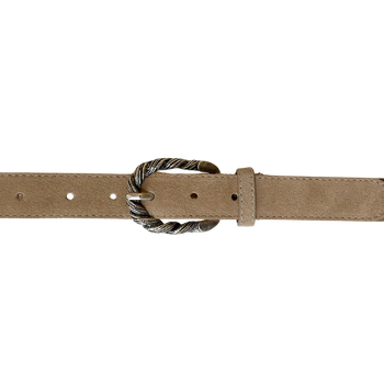 Braid bold belt - Beige zilver