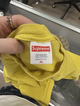 FW22 Supreme Warning Tee 'Yellow' • Pre-Owned [0488] - view 2