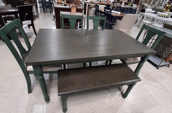 WILLOW TEAL DINING SET 6PC