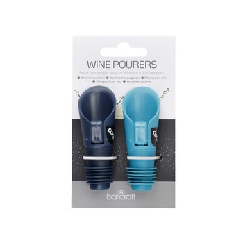 BARCRAFT BOTTLE WINE POURERS - SET OF 2