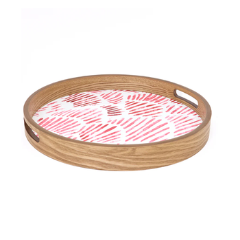BATELA MANGO WOOD SMALL TRAY - RED SHELL