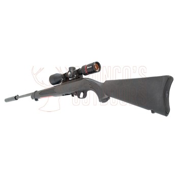 Ruger 10/22 Blued Synthetic .22 LR + Burris Fullfield Riflescope 3-12x42mm Plex KSB MY25 + Stealth Alloy Weaver Scope Rings 1" Medium + Suppressor