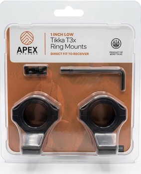 Apex Ringmounts for Tikka T3X 1" Low