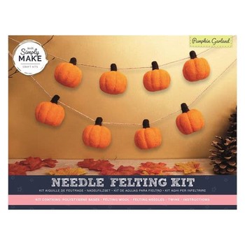 West Design - Simply Make Needle Felting Kit - Pumpkin Garland - DSM 106123