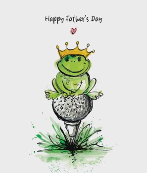 Portfolio - Fathers Day Golfing Frog - S491