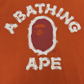 SS23 BAPE Brush College Tee Orange • Brand New [7914] - view 2