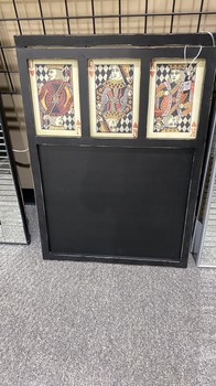 Black Wood 3 Face Playing Card Chalkboard