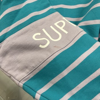 Supreme Striped Half Zip Sweater Teal/Light Purple FW16 - Pre-Owned - view 3