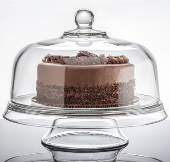 ANCHOR HOCKING 4-IN-1 CAKE STAND, DOME AND TRIFLE BOWL