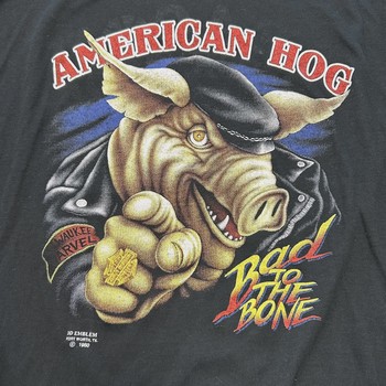 Vintage 80s American Hog Biker Tee Black • Pre-Owned [9173] - view 3