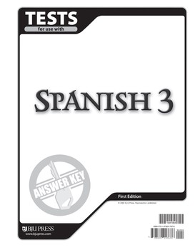 BJU SPANISH 3 TEST KEY 1ST ED