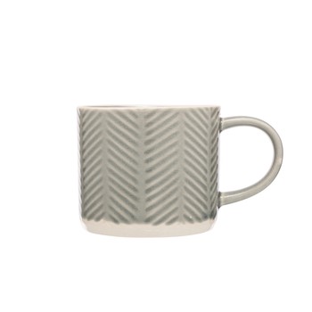 EMBOSSED GREY CHEVRONS MUG