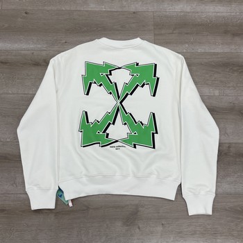 Off-White Bolt Arrow Slim Crewneck 'White/Green' - New