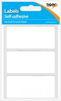 Tiger - Labels-White Rect 34X75 302470