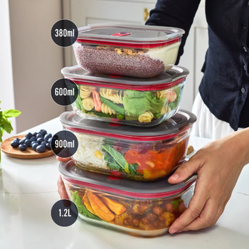 BLACK + BLUM STACK AND NEST GLASS STORAGE - SET OF 4