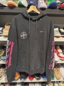 Off White Diag Stencil Hoodie Black/Multicolor size L • Pre-Owned [0259] - photo 1