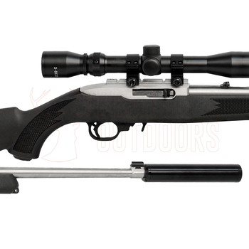 Ruger 10/22 Synthetic Stainless .22 LR + 3-9x32 Scope + Suppressor