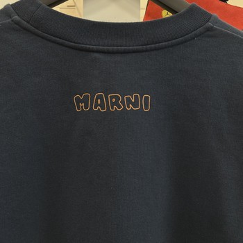 Marni Logo Organic Crewneck Sweatshirt Navy • Pre-Owned [7499] - view 6