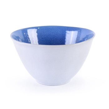 'NORTE' LARGE GLAZED TERRACOTTA BOWL - DENIM