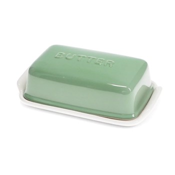 CERAMIC BUTTER DISH -GREEN