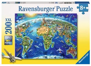 Ravensburger - World Landmarks Map 200 Pc Puzzle - 12722
