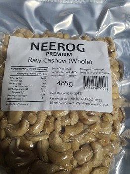 Neerog Raw Cashew 485g