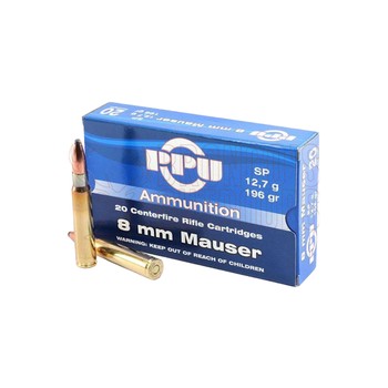 PPU Rifle line ammunition 8 x57 Mauser SP 196gr