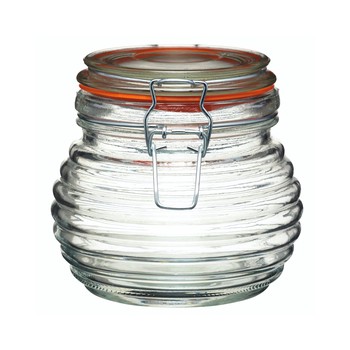 GLASS HONEY JAR