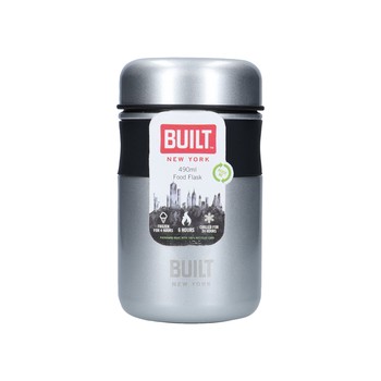 BUILT INSULATED 490ML SILVER FOOD FLASK