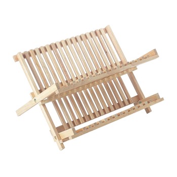 FOLDING WOODEN DISH RACK