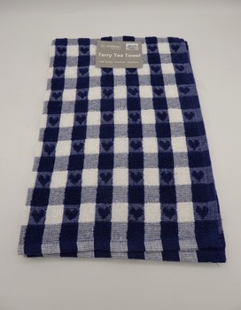 BLUE HEARTS TERRY TEA TOWEL