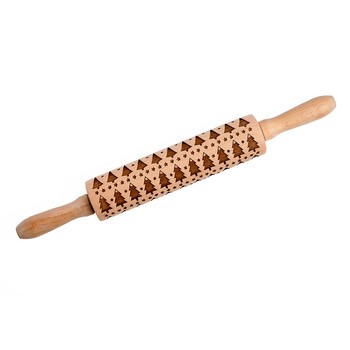 ETCHED ROLLING PIN - CHRISTMAS TREE