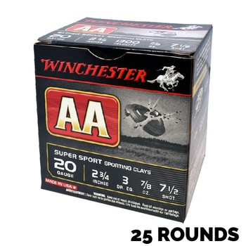 Winchester AA Super Sport 20G 2¾" 24gm #7½ 25 rounds