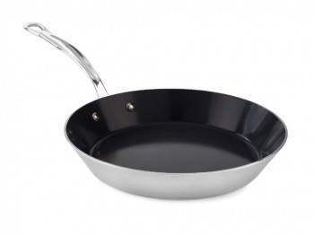 TRI PLY NON STICK STAINLESS STEEL 25CM FRYING PAN - SATIN FINISH