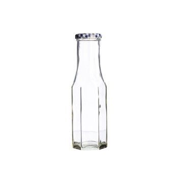 HEXAGONAL 250ML TWIST TOP BOTTLE - BLUE/WHITE