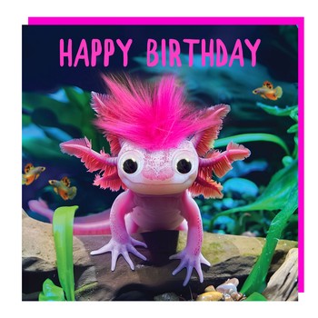 Tracks - Series L Fluff /Gogglie - HB - Axolotl Birthday - Neon - C3620