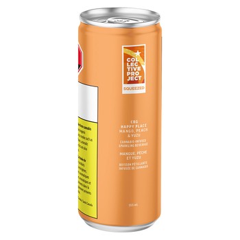 Collective Project 2:1 CBG:THC Happy Place Mango Peach & Yuzu Sparkling Beverage / 355mL / Hybrid