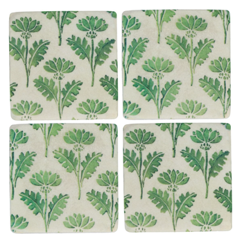 ARTICHOKE FLOWERS RESIN COASTER