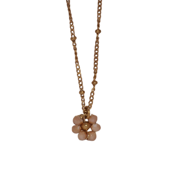 Facet flower necklace - Beige