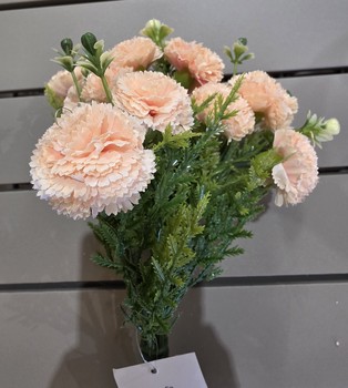 Cream Carnation Bunch Pick 12"