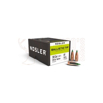Nosler Ballistic Tip Hunting .30 Cal .308" 125gr Projectiles x50