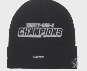 Supreme New Era Football Beanie Black • Brand New [8184] - view 2
