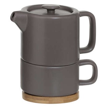 PASTEL TAUPE TEA FOR ONE