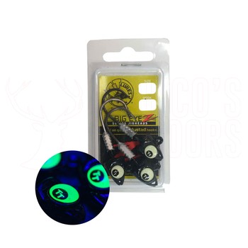 TT Lures Big Eyez Black Glow Eyez 3pk