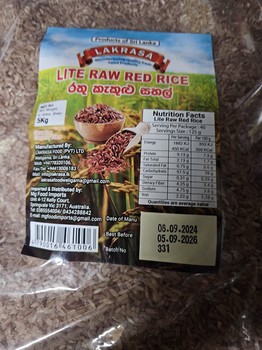 Lakrasa Light Red raw Rice 5kg