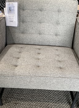 Astor Tufted Fabric Chair, Dark Gray