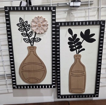 Wood & Metal Flower Wall Decor