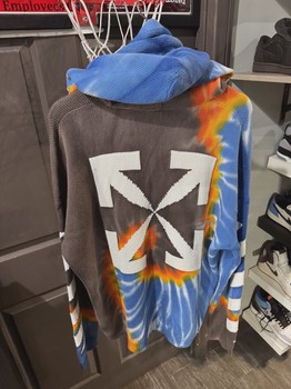 Off-White Tie Dye Knit Hoodie Brown/Blue/Multi • Pre-Owned [9516] - view 3