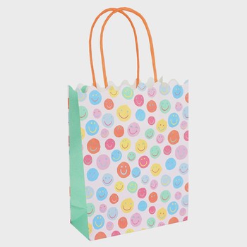 Talking Tables - Happy Face  Gift Bag  8Pk  Recycled -FACE-GIFTBAG Mix