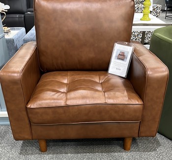 Holloway Mid-Century Leather Armchair Camel by Abbyson